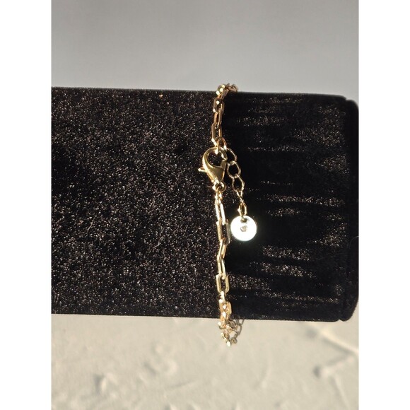 Gold Tone Bracelet Adjustable Length Faceted Plastic - Picture 2 of 4